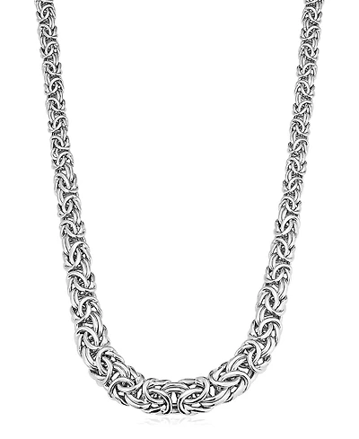 Oradina Sterling Silver Byzantine Artisan Graduated Necklace