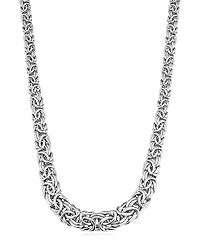 Oradina Sterling Silver Byzantine Artisan Graduated Necklace