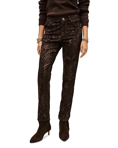 ba & sh Stinsy Snake Print Low Rise Jeans