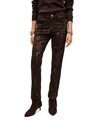 ba & sh Stinsy Snake Print Low Rise Jeans
