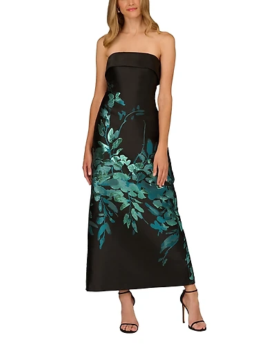 Aidan Mattox Woven Jacquard Gown