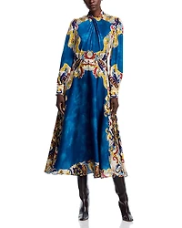 Elie Tahari The Raquel Twist Neck Midi Dress