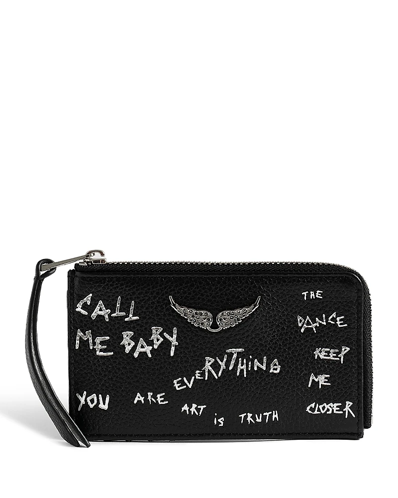 Zadig & Voltaire Zv Graffiti Leather Card Holder