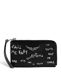 Zadig & Voltaire Zv Graffiti Leather Card Holder