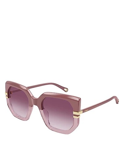 Chloe Geometrical Sunglasses, 53mm