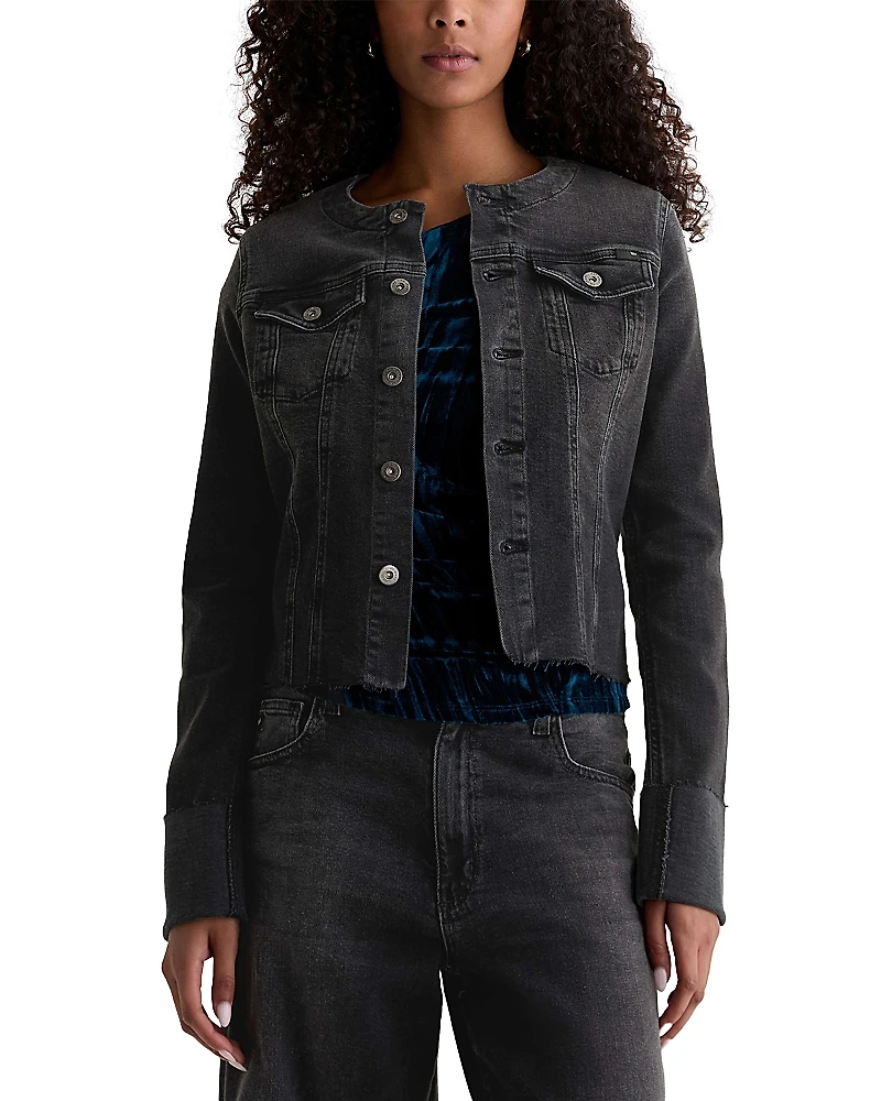 Ag Robyn Collarless Denim Jacket