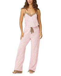 Pj Salvage Contrast Trim Floral Cami & Pant Pajama Set