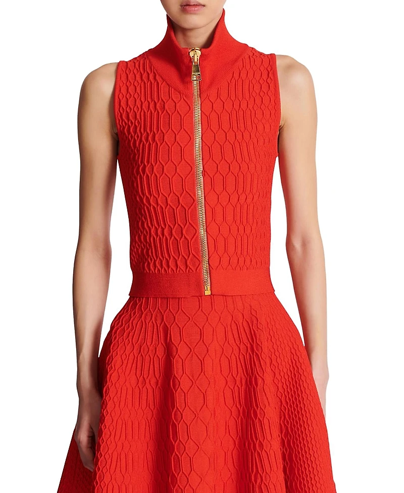 Balmain Sleeveless Crocodile Knit Top