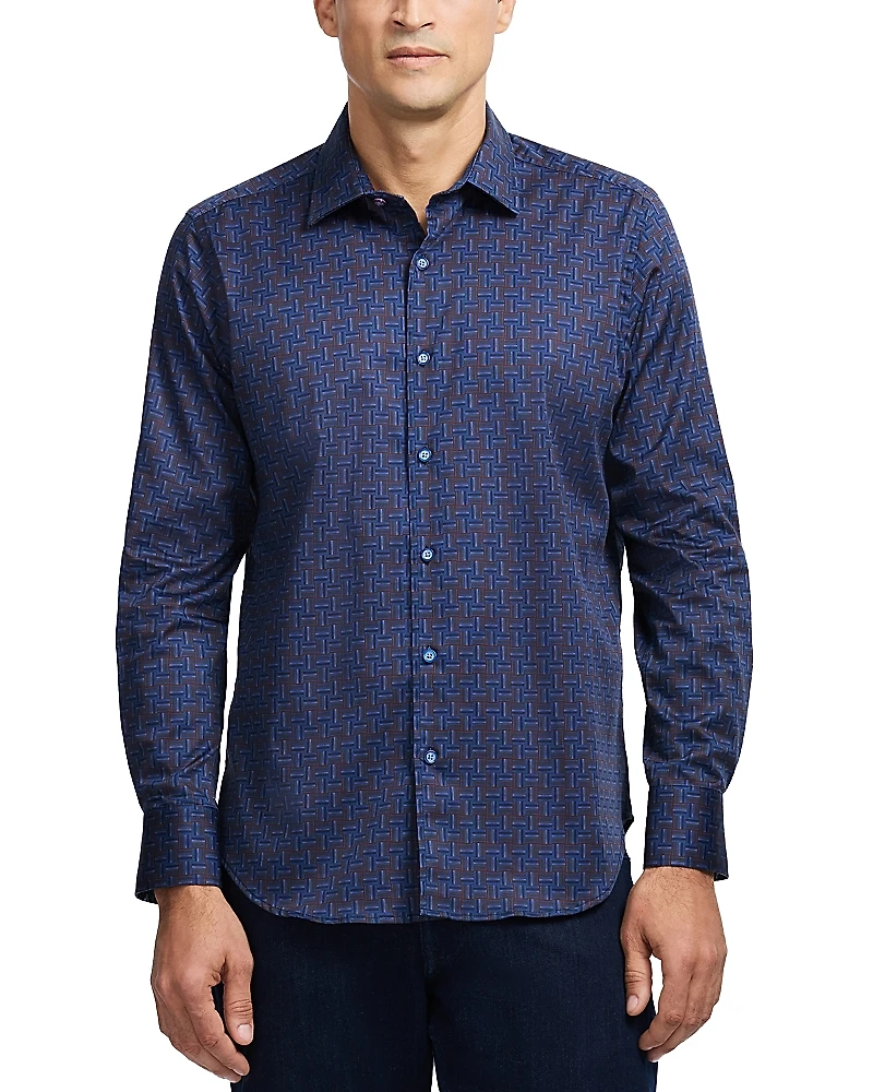 Robert Graham Talbot Cotton Blend Button Down Shirt
