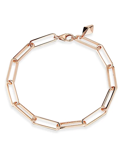 Walters Faith 18K Rose Gold Saxon Elongated Paperclip Link Chain Bracelet