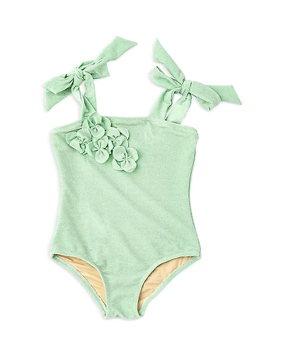 Shade Critters Girls' Shimmer Flowers One Piece Swimsuit - Toddler, Little Kid