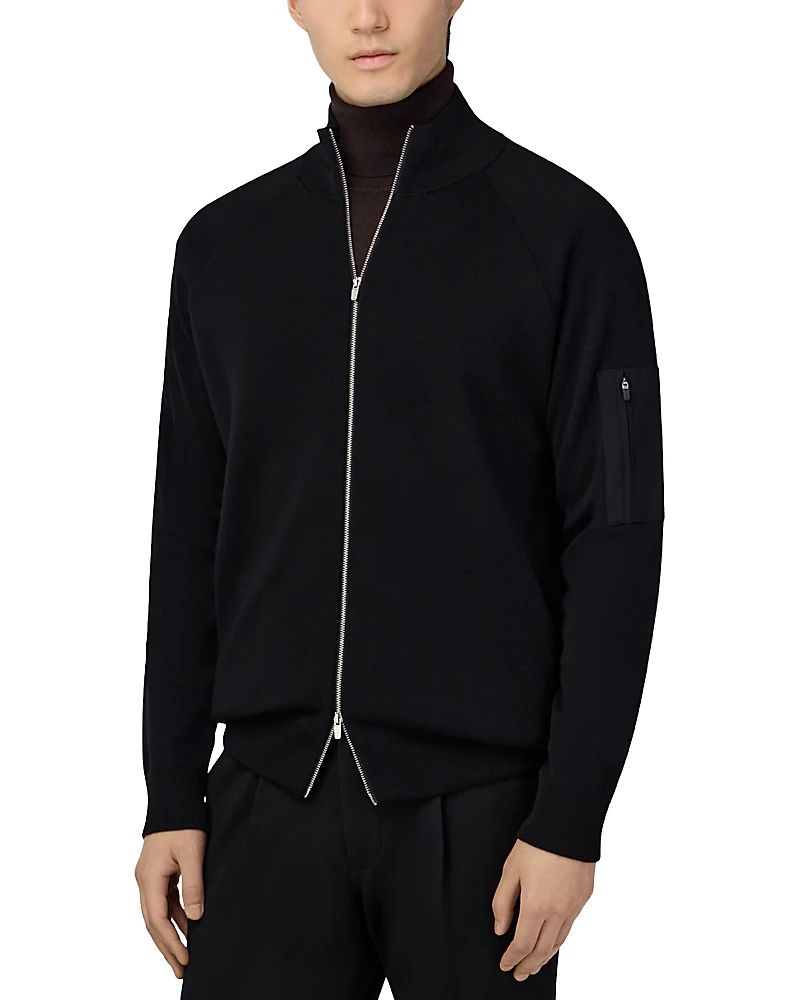 Boggi Milano Merino Wool Tech Bomber Jacket - Exclusive