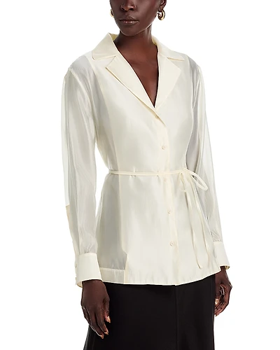 Rue Sophie Ines Notch Lapel Drawstring Top