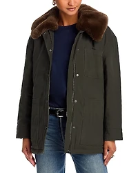Rails Tessuto Faux Fur Collar Jacket