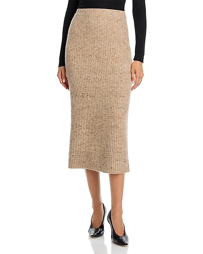 Co Wool Blend Ribbed Midi Skirt