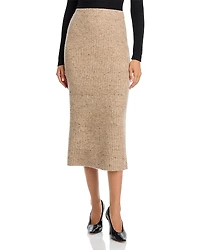 Co Wool Blend Ribbed Midi Skirt