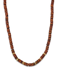 Zoe Chicco 14K Yellow Gold Tiger's Eye Heishi Bead & Rondelle Collar Necklace, 16-18
