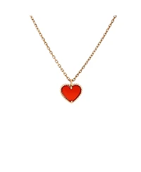 Pre-Owned Van Cleef & Arpels Sweet Alhambra Heart Pendant Necklace 18K Rose Gold and Carnelian