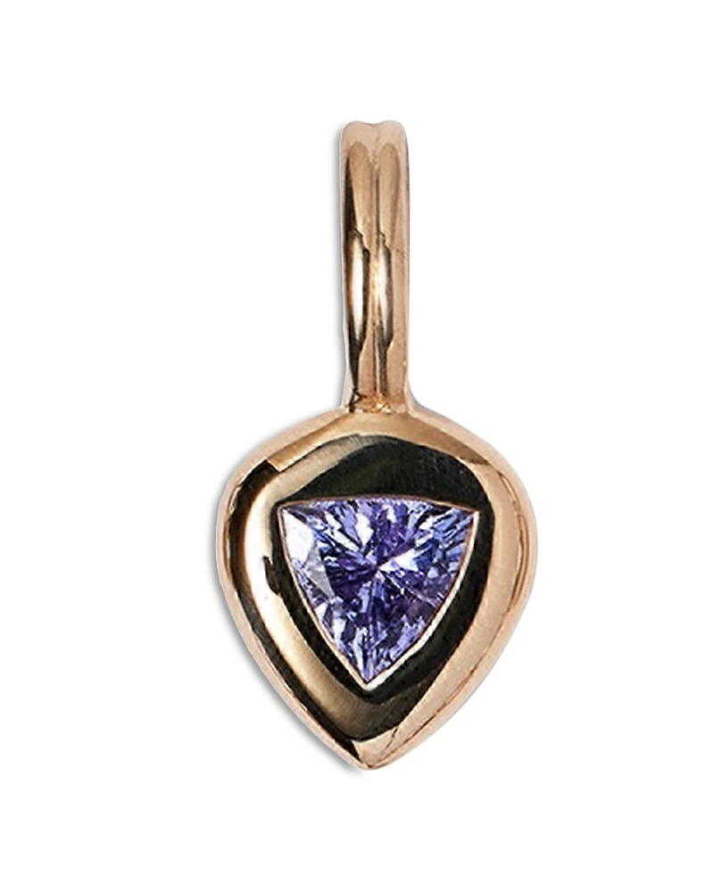 Wwake 14K Yellow Gold Tanzanite Solitaire Pendant
