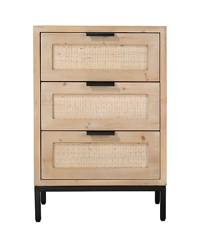 Jamie Young Reed 3 Drawer Side Table