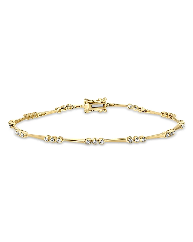 Ef Collection Crown Set Diamond Eternity Bracelet