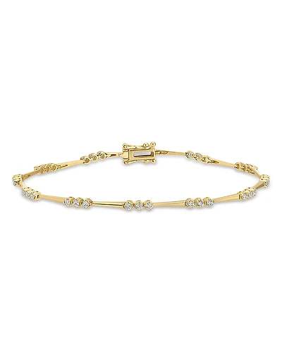 Ef Collection Crown Set Diamond Eternity Bracelet