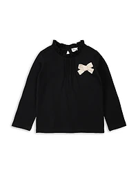 Miles The Label Girls' Grosgrain Bow Top - Little Kid, Big Kid