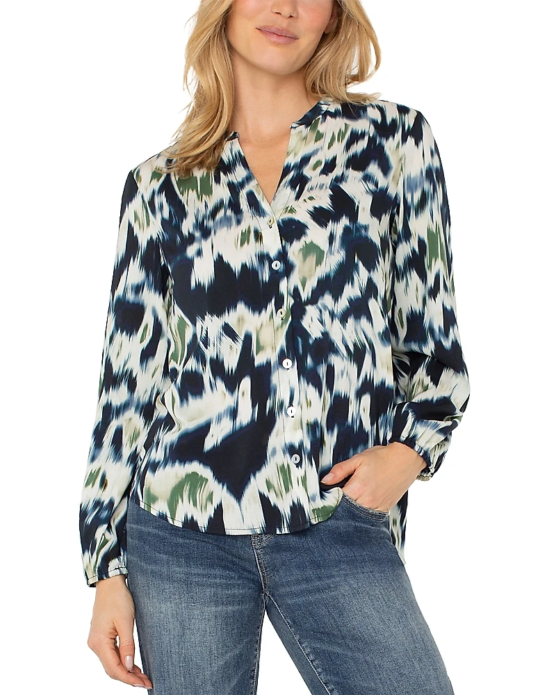 Liverpool Los Angeles Split Neck Blouse