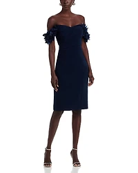 Teri Jon by Rickie Freeman Organza Off The Shoulder Dress
