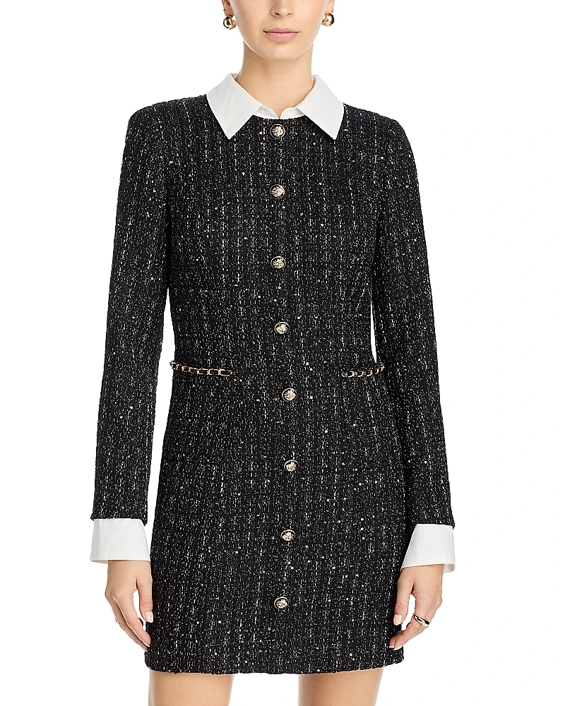 Aqua Tweed Mini Dress - Exclusive