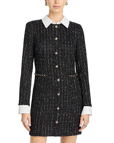 Aqua Tweed Mini Dress - Exclusive