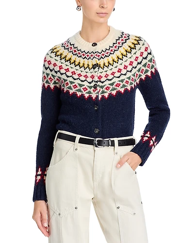 Aqua Fair Isle Cardigan - Exclusive