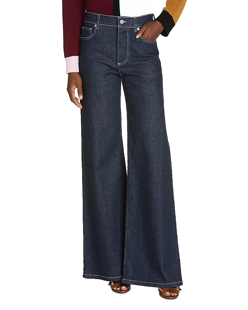 Marni Stretch Denim Wide Leg Pants