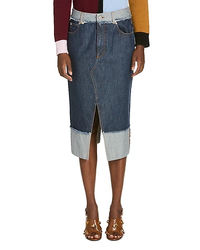 Marni Inside Out Denim Midi Skirt