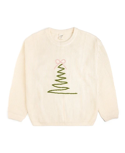 Sweet Wink Women's Coquette Christmas Tree Knit Sweater