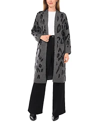 Vince Camuto Open Front Animal Print Cardigan