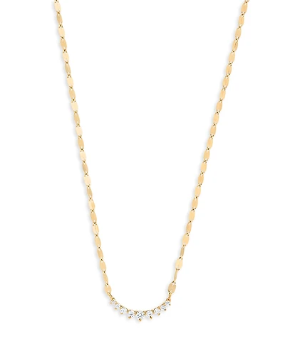Lana Jewelry 14K Yellow Gold Diamond Curved Bar Necklace, 18