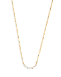 Lana Jewelry 14K Yellow Gold Diamond Curved Bar Necklace, 18