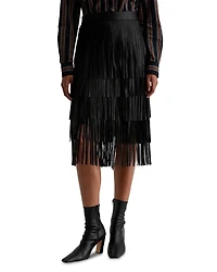 Ag Marissa Leather Fringe Skirt