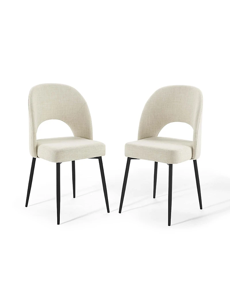 Modway Rouse Upholstered Fabric Dining Side Chair, Set of 2