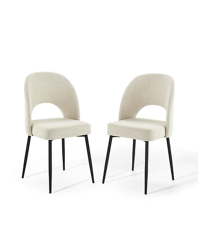 Modway Rouse Upholstered Fabric Dining Side Chair, Set of 2