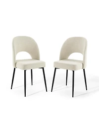 Modway Rouse Upholstered Fabric Dining Side Chair, Set of 2