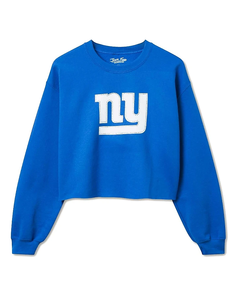 Junk Food Clothing Women's Nfl New York Giants Bling Flea Market Crop Fleece