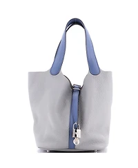 Pre-Owned Hermes Mm Bicolor Picotin Lock Bag Clemence with Swift