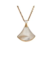 Pre-Owned Bvlgari Small Divas' Dream Pendant Necklace 18K Rose Gold with Mother of Pearl and Diamond, 15.75 - 17"
