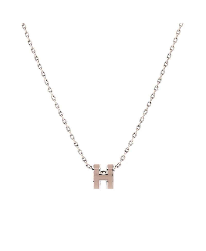 Pre-Owned HERMES Mini Pop H Pendant Chain Necklace Metal and Enamel