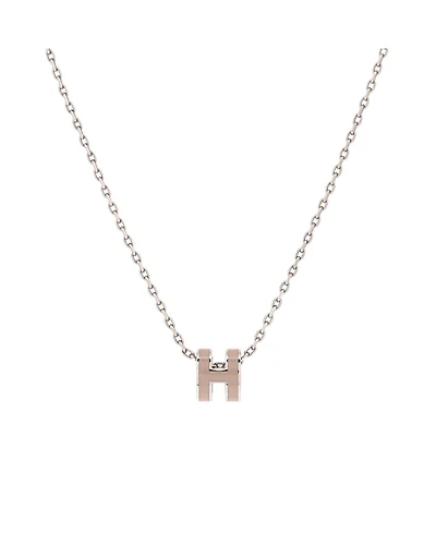 Pre-Owned Hermes Mini Pop H Pendant Chain Necklace Metal and Enamel, 16"