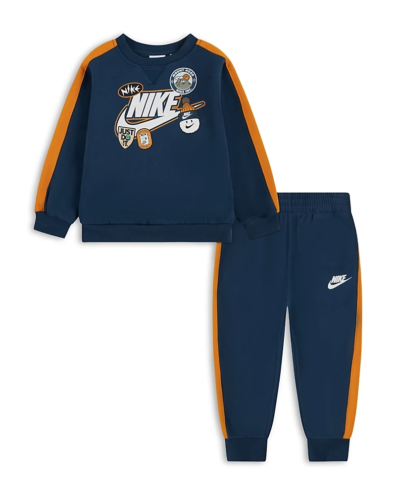 Nike Boys' Contrast Stripe Fleece Top & Pants Set - Little Kid