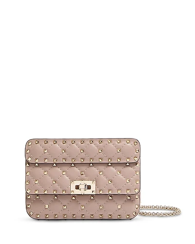 Valentino Garavani Small Rockstud Embellished Quilted Leather Shoulder Bag