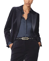 Reiss Verda Single Breasted Velvet Jacket